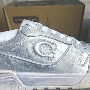 NWT Coach Womens Soho Sneaker In Loved Distressed Silver Paint Shoes 7M